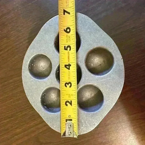 4 Escargot/ebelskiver Pans. 6 Compartment. Vintage. Metal. Heavy. Pre-owned - Picture 7 of 10